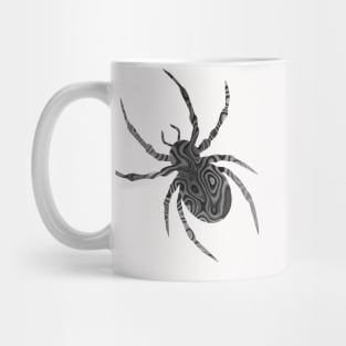 CREEPY Happy Halloween Grey Spider Mug